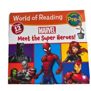 World Of Reading Level Pre-1 Marvel Set of 12 Meet The Super Heroes Book Set 3+